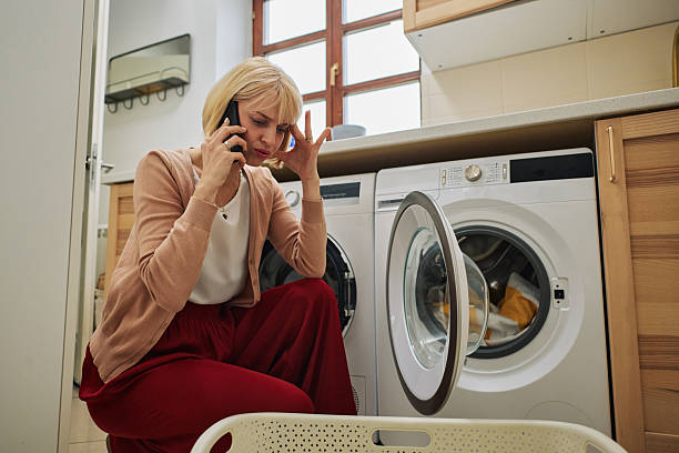 Front load washing machine in a laundry